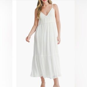 Lush crochet top white dress size small